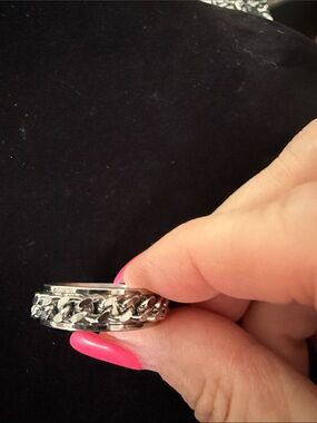NWT Men’s Size 11 Stainless Steel Silver Chain Link Ring